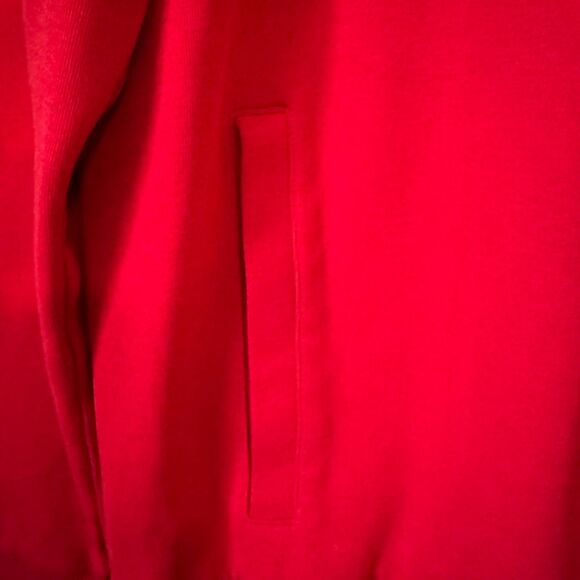 Calvin Klein Large Black Red Tech Jersey Jacket w Hoodie Full Zip Activewear - Picture 8 of 12